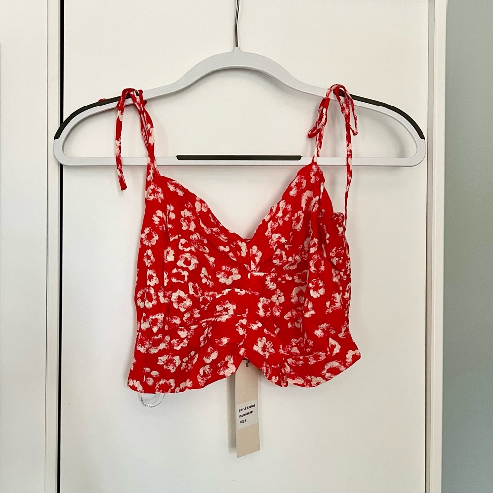 Dance & Marvel Floral Crop Tie Top
